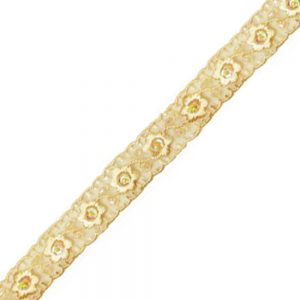 ruban organdi brodeire paillettes 2,5 cm saumon