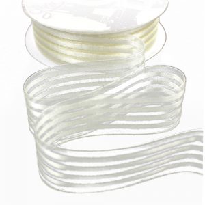 ruban organza 5 lignes ecru