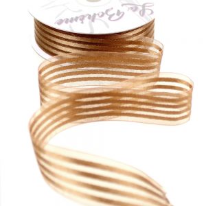 ruban organza 5 lignes tabac