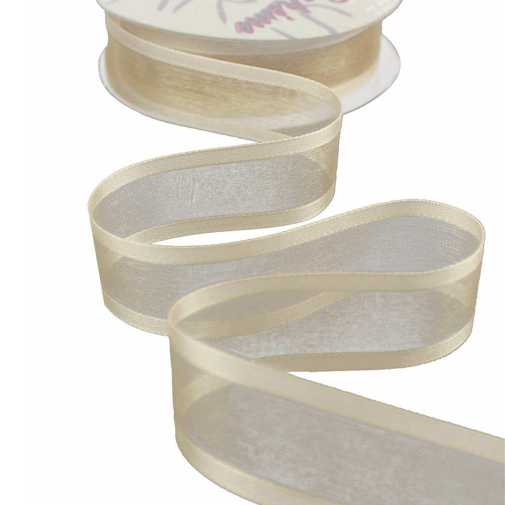 ruban organza bords decores beige ruban organza bords decores beige
