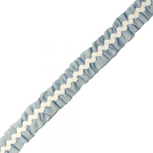ruban plisse serpentine 2 cm bleu ciel clair