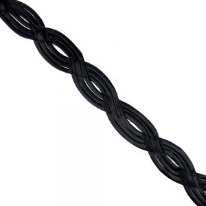 ruban satin vagues 4,5 cm noir