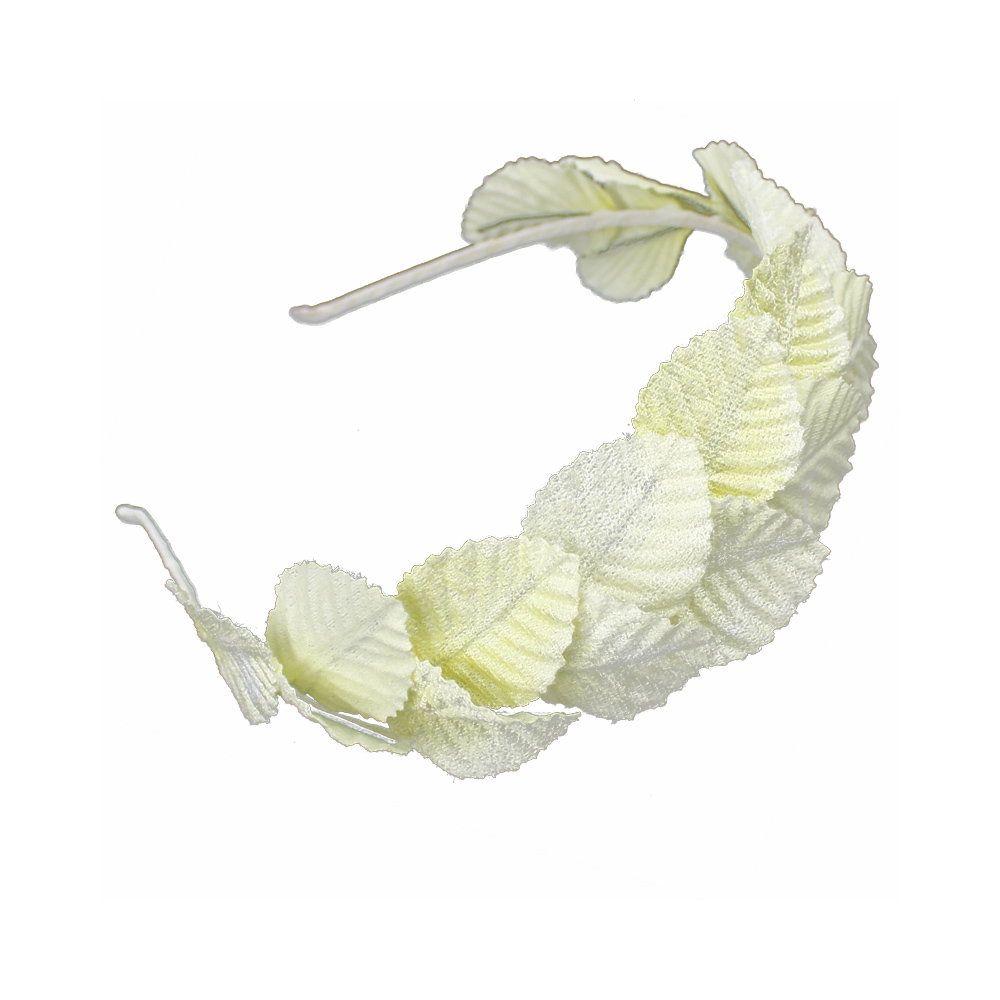 serre tete feuille velours ecru serre tete feuille velours ecru