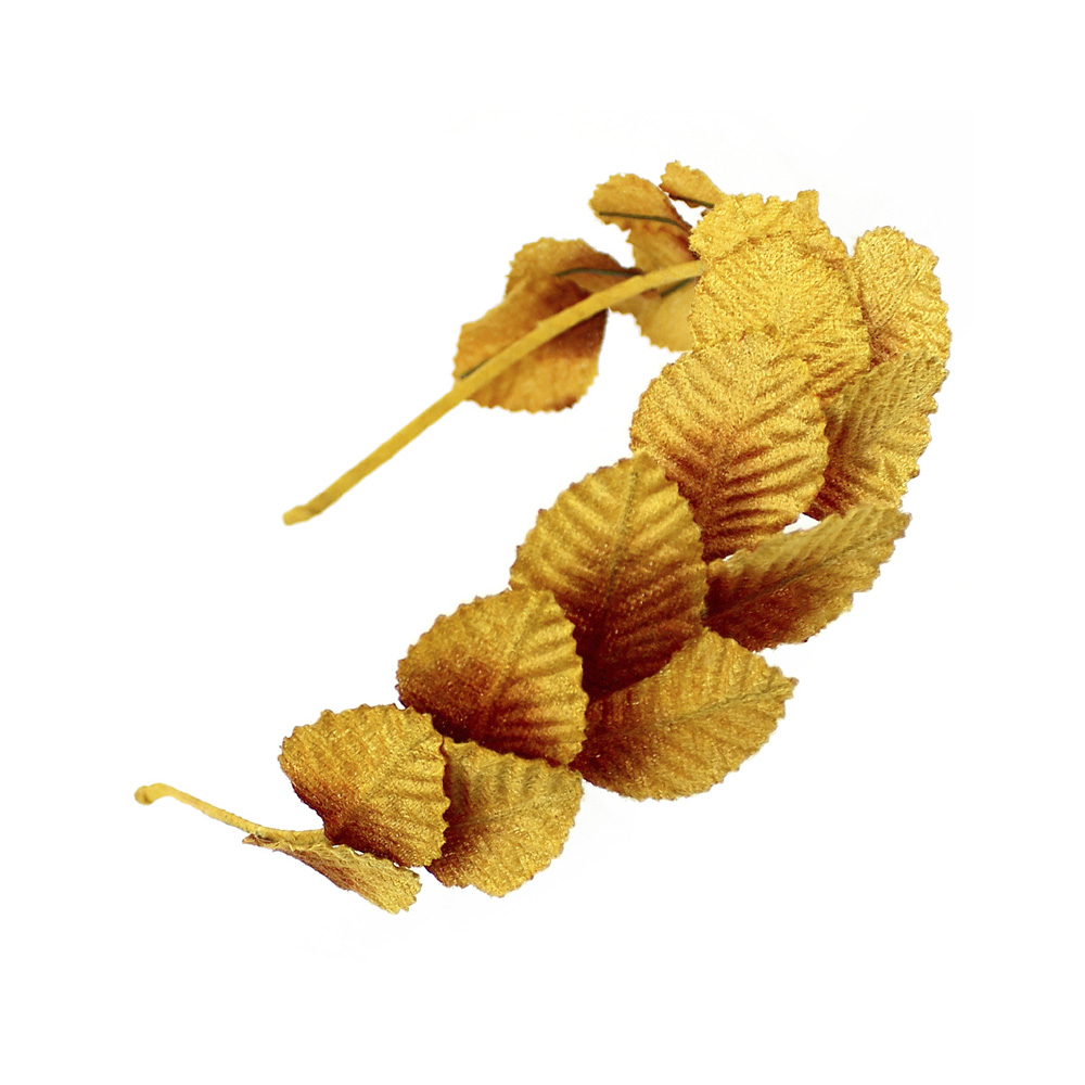 serre tete feuille velours moutard serre tete feuille velours moutard