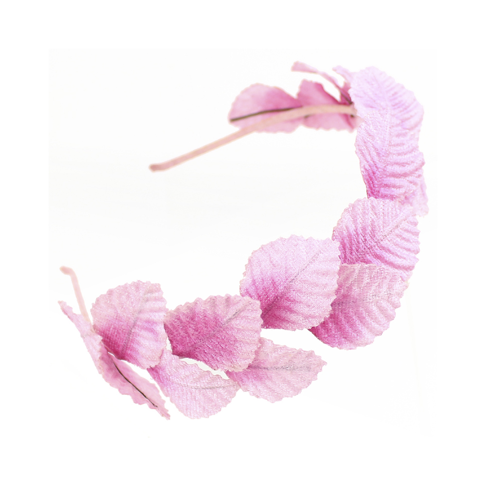 serre tete feuille velours rose bisque serre tete feuille velours rose bisque