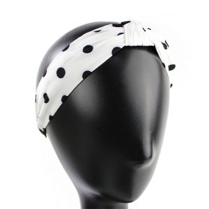turban serre tete pois blanc