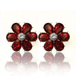 boucles doreille grenat