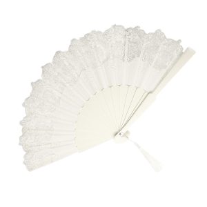 eventail en dentelle blanc