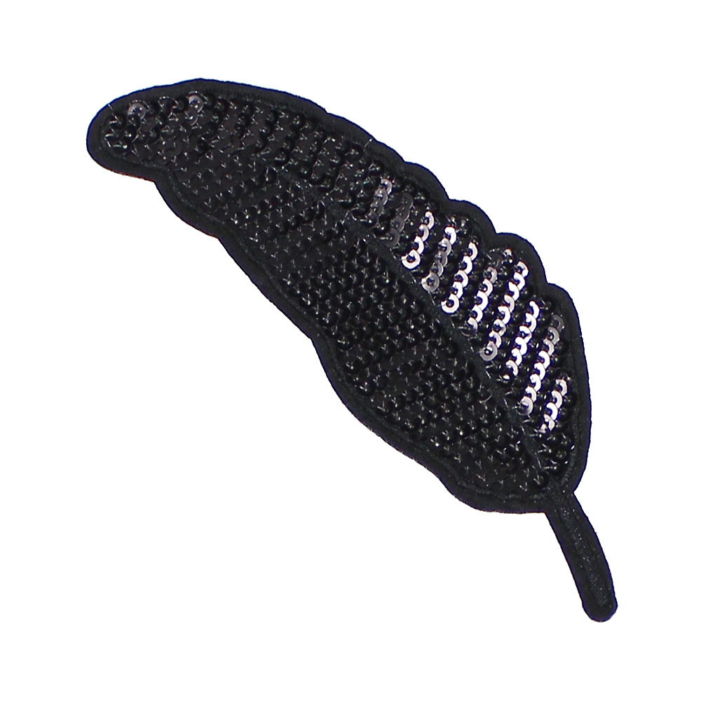Plume à sequins thermocollants noir Plume à sequins thermocollants noir