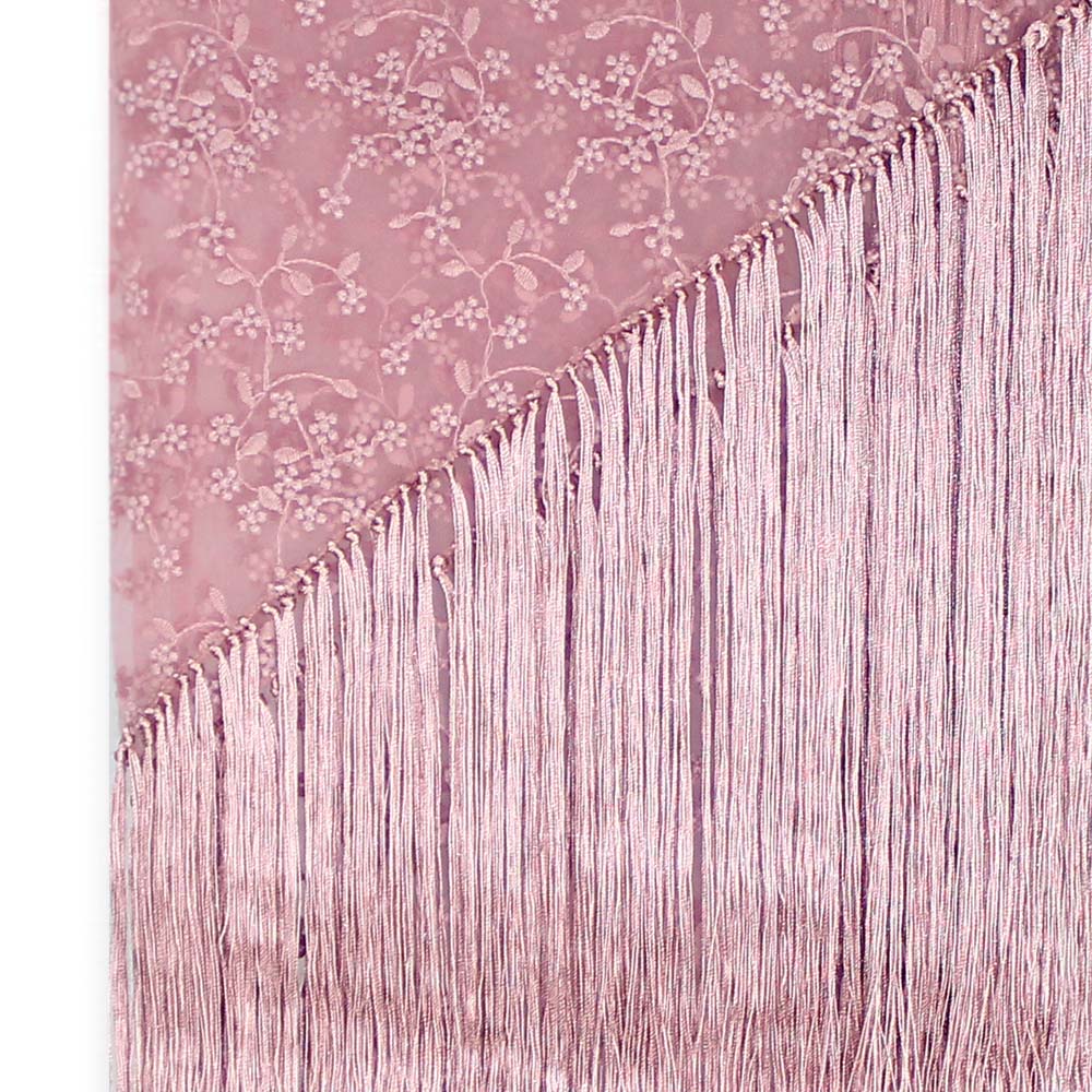 Floral tulle shawl rose nude Floral tulle shawl rose nude