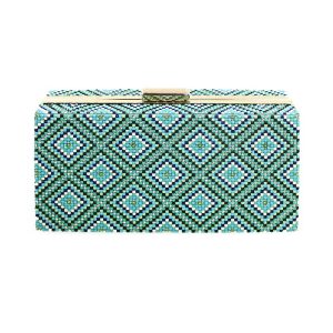pochette ethnique vert eau