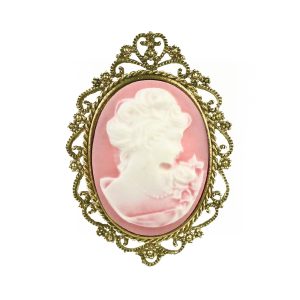 broche camee rose nude