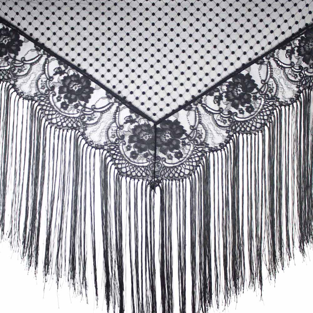 chale plumetis et dentelle noir chale plumetis et dentelle noir
