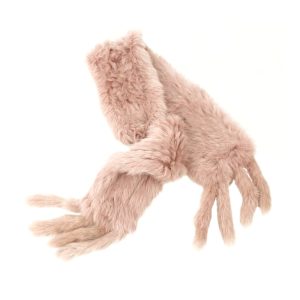 Fourrure étole col rose nude