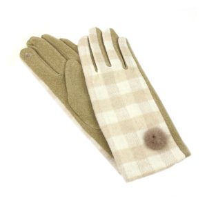 Gants à carreaux tabac