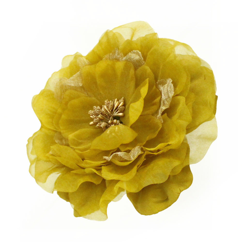 fleur brenda 18 cm moutarde fleur brenda 18 cm moutarde