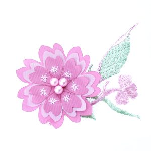 Appliqué brodé Neus rose