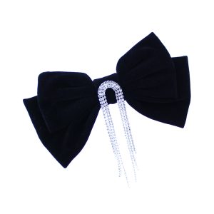 Velvet and rhinestone bow