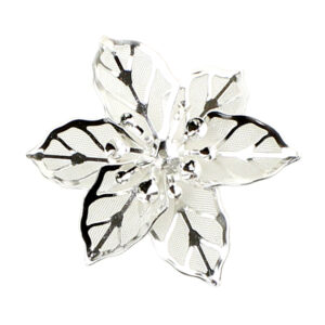 Fleur en maille de laiton argent