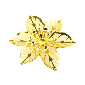 Fleur en maille de laiton or