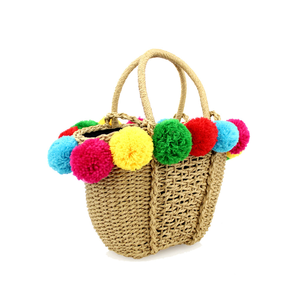 bolso-cesto-pompones-diagonal bolso cesto pompones diagonal